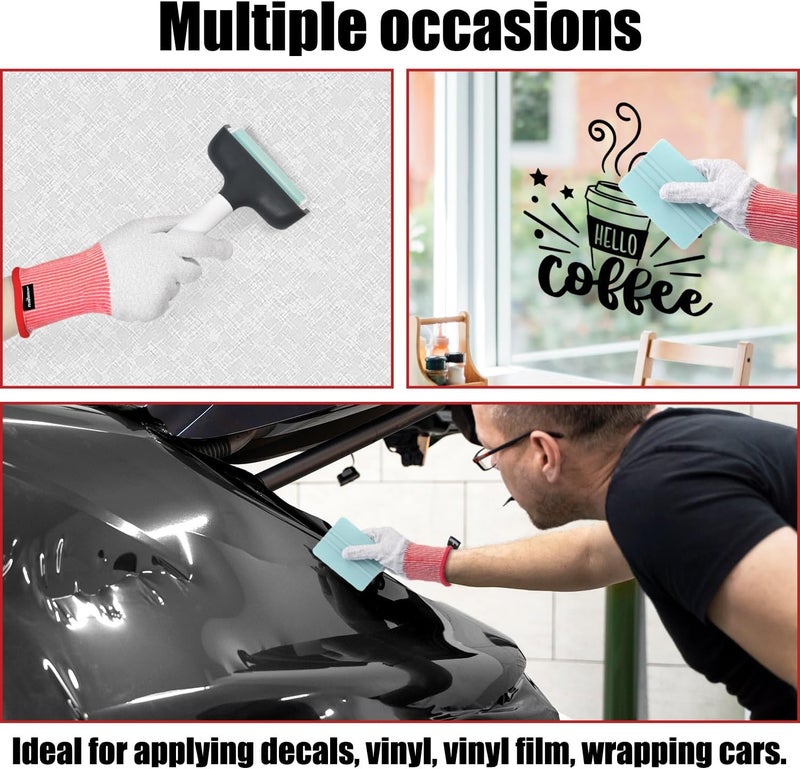 TECKWRAP Grey Professional Vinyl Wrap Anti-Static Application Gloves, Vinyl Wrap Gloves for Car Wrapping & Decal Application(2 Pairs/Pack) - Image 5